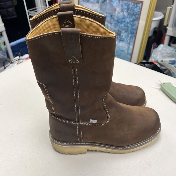 Iron Age Mens Brown Leather Work Boots Steel Toe Waterproof Size 9M - Picture 4 of 8